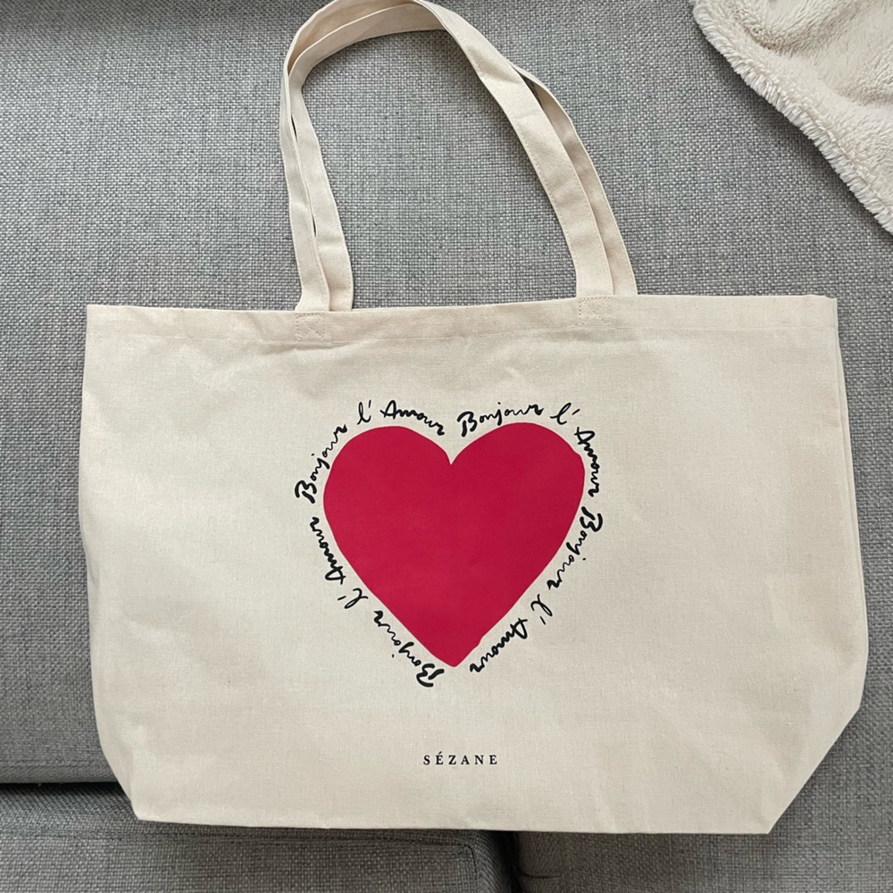 Sezane Heart tote - never used